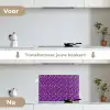 Panterprint - Paars - Groen - Neon keuken achterwand spatscherm klein 900 -voor_na_NL
