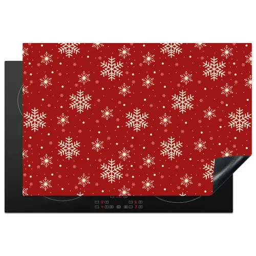 Illustratie - Sneeuwvlokken - Rood Inductie beschermer vinyl 3mm klein 276 -3d