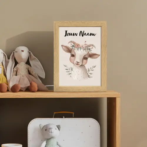 Geit - Dier - Bohemian - Bloemen - Boho Light Box met kabel (Kinderlampje) klein -sfeer2_kind
