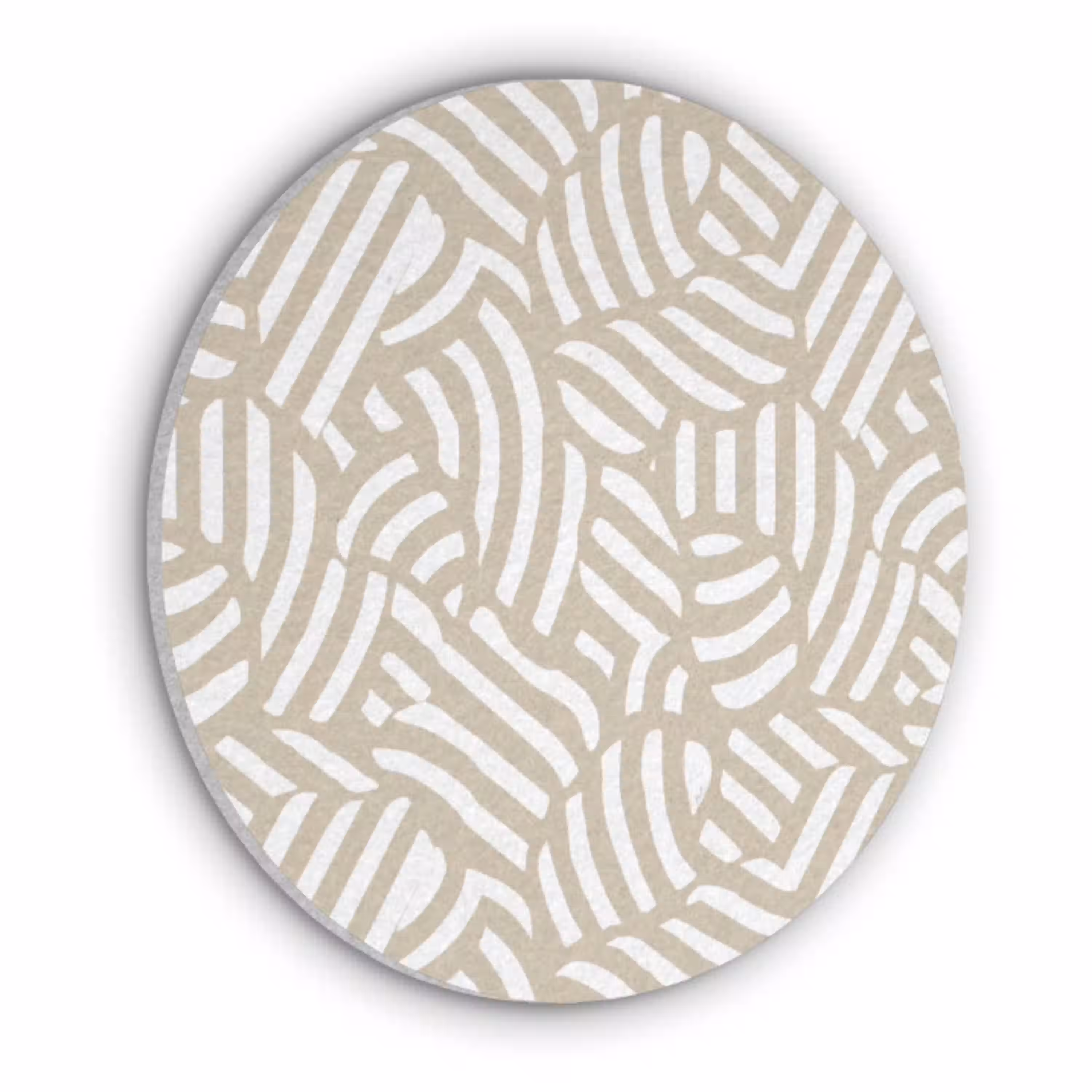 Abstract - Modern - Beige Akoestische PET Vilt - Rond klein 838 -3d