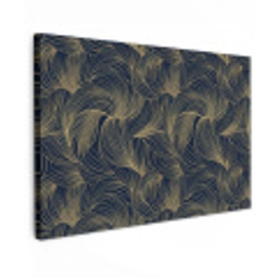 Abstract - Lijnen - Blauw - Goud canvas 2cm klein 34 -z3d