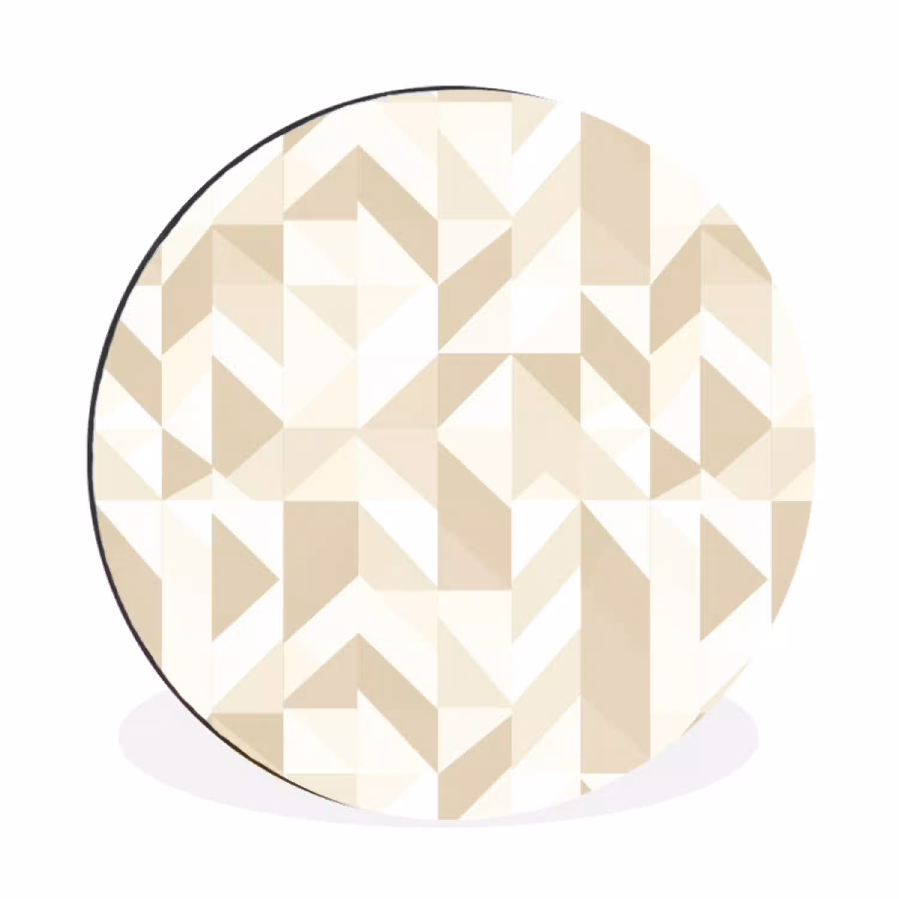 Modern - Abstract - Beige Wandcirkel aluminium klein 190 -3d