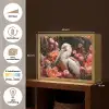 Pelikaan - Dier - Bloemen - Natuur - Botanisch - Roze Light Box met batterij (Wandlamp) middel -USP_websiteoverzichtNL