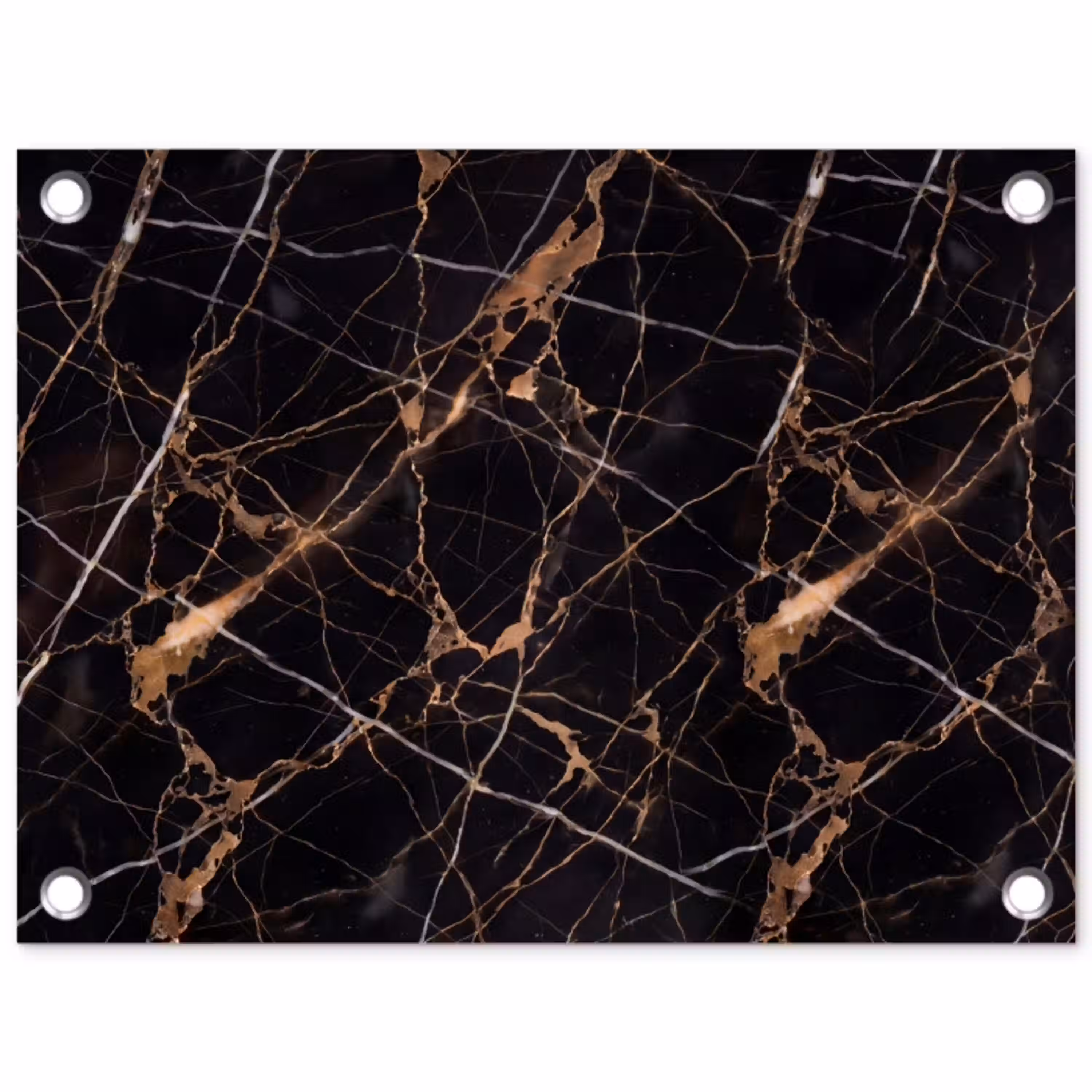 Marmer - Goud - Abstract - Zwart tuinposter los doek klein -3d