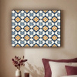 Klassiek - Geometrisch - Blauw Textielframe zwart klein 947 -sfeer1
