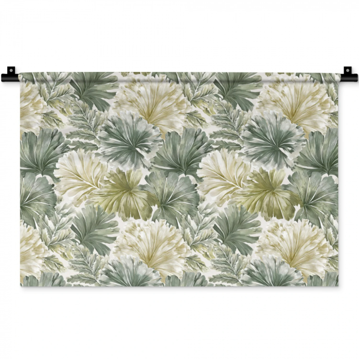 Bladeren - Botanisch - Groen Wandkleed katoen klein 269 -zz3d