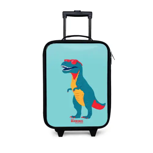 Coole T. rex met zonnebril Kinderkoffer - Zwart klein -3d