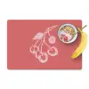 Lijnillustratie - Kersen - Tak - Wit Placemat vinyl groot -zzzproduct_Kitchenyeah-website