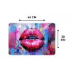 Graffiti - Lippen - Felroze - Geschilderd Placemat vinyl groot -specs