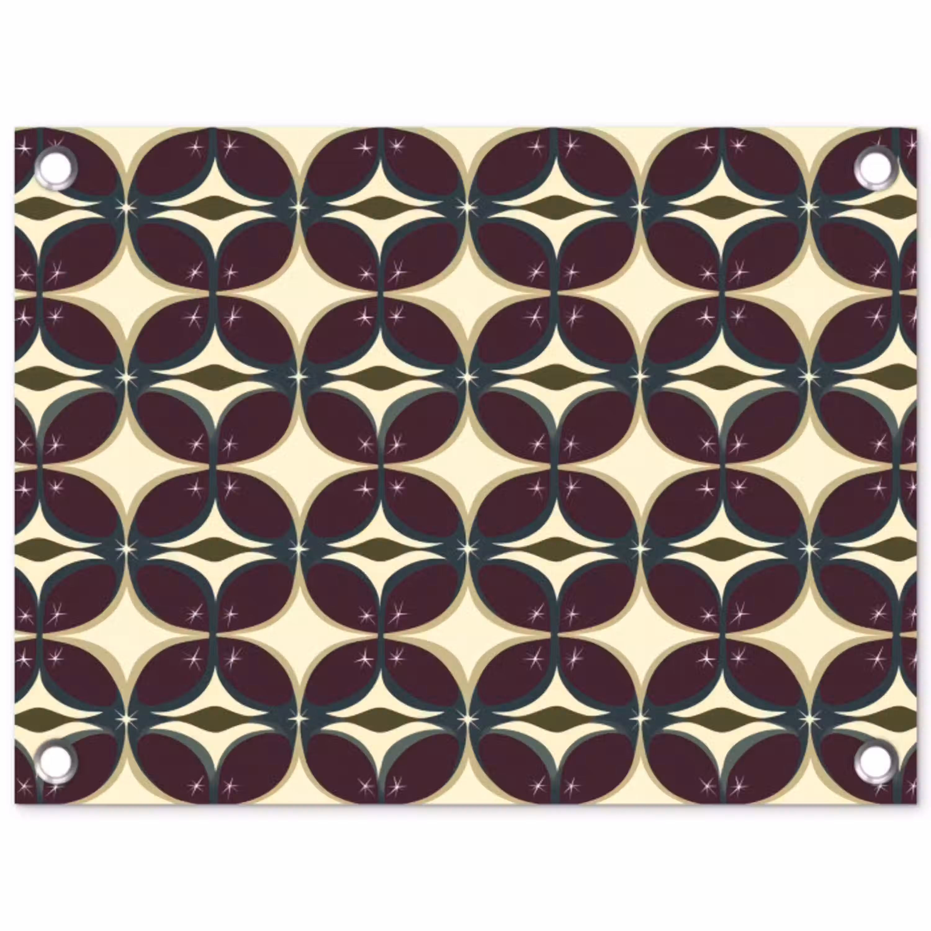 Cirkel - Retro - Kleurrijk tuinposter los doek klein 239 -3d