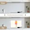 Schepijs - Hoorntje - Illustratie - Minimalistisch keuken achterwand spatscherm klein -voor_na_NL