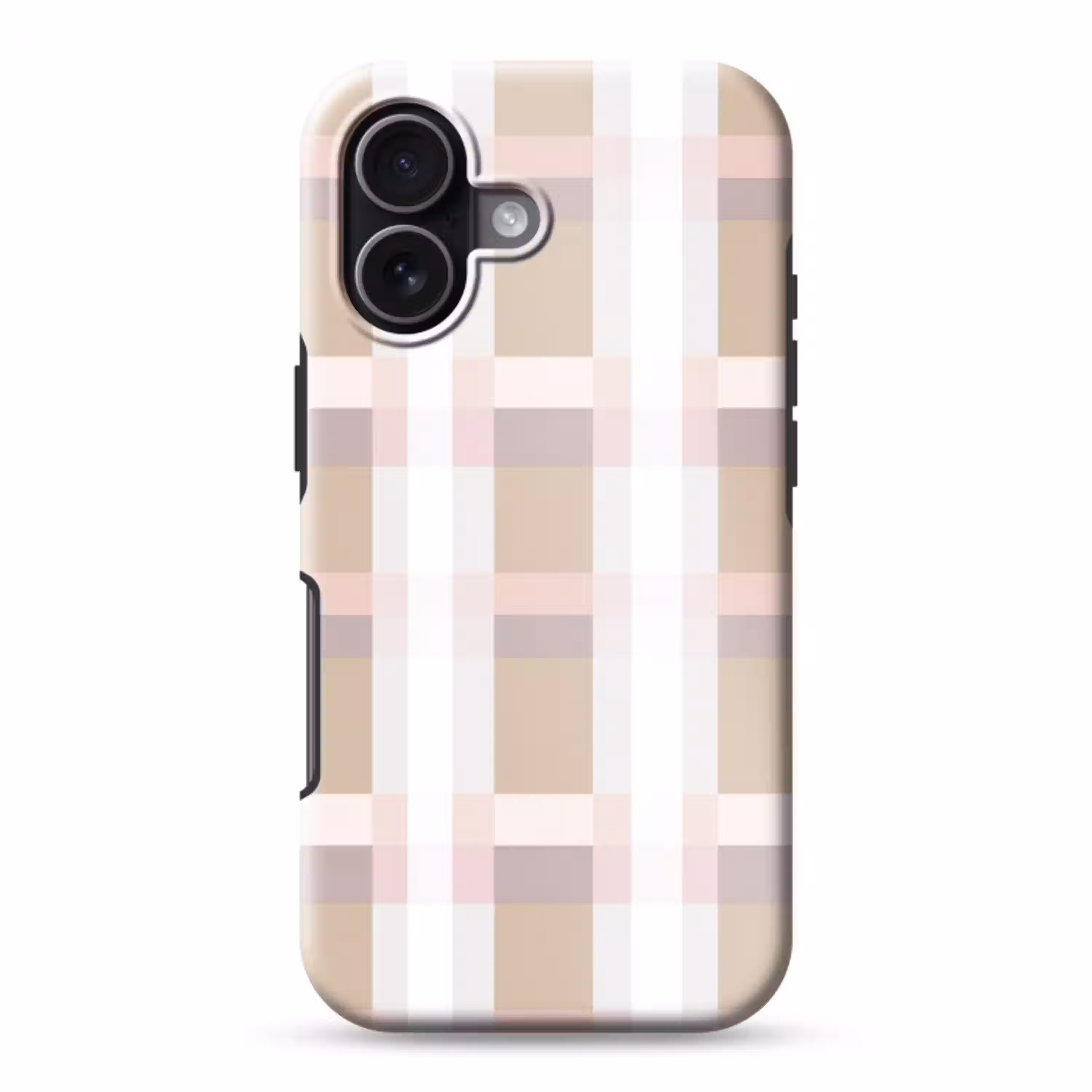 Ruitpatroon - Aardetinten - Minimalistisch Toughcase MagSafe Apple iPhone 17 klein 1017 -3d