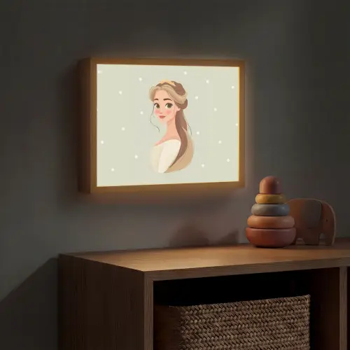 Prinses - Tiara - Groen - Stippen Light Box met batterij (Wandlamp kind) middel -sfeer5_kind