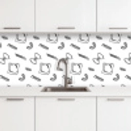 Pasta - Patroon - Zwart - wit keuken achterwand 2 middel -3d