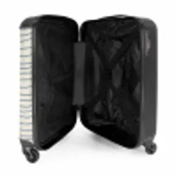 Blauwe handgetekende strepen NBS - Handbagage koffer - Volwassenen Unisex middel -binnenkant