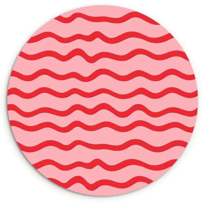 Speels - Patroon - Rood Wandcirkel kunststof plaat 5mm dik klein 188 -3d