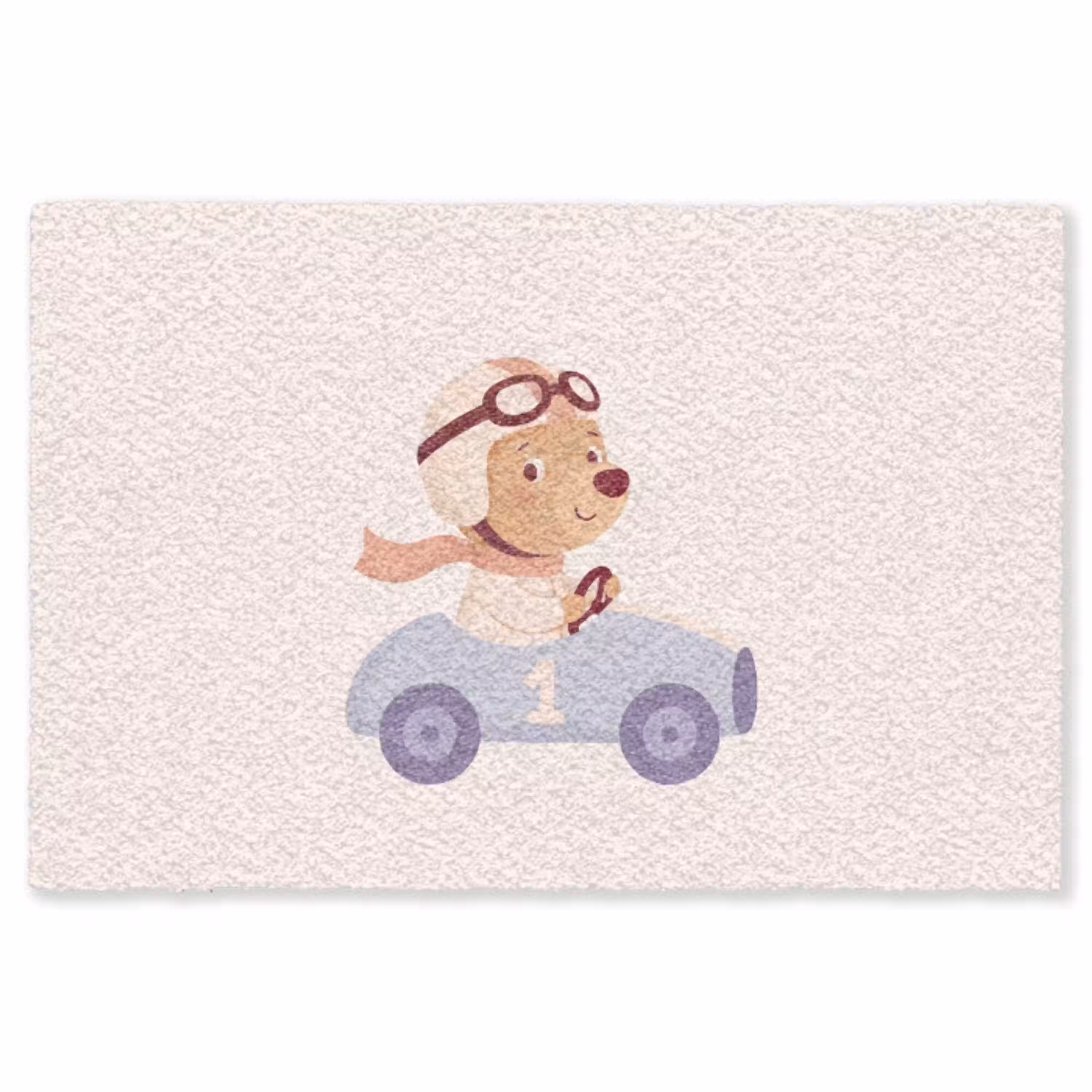 Beer - Auto - Kinderkamer - Cartoon - Speels Vloerkleed Rechthoek klein -3d