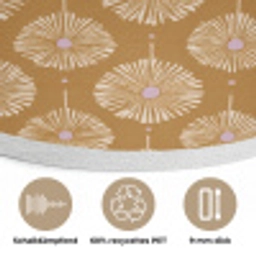 Bloemen - Modern - Oker Akoestische PET Vilt - Rond klein 838 -closeup_DE