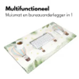 Aquarel - Luchtballonnen - Pastel Muismat XXL klein -sfeer4