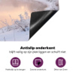 Rivier - Winter - Landschap - Sneeuw - Zonsopgang Inductie beschermer vinyl 3mm klein -zzzzzzz-cc-onderkant