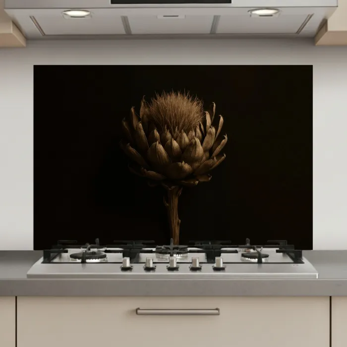 Donkerbruin - Bloem - Textuur - Artisjok keuken achterwand spatscherm klein -3d_website
