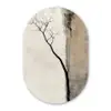 Wabi sabi - Plant - Beige Wandcirkel Ovaal Forex klein -3d