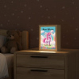 Unicorn - Meisjes - Bloemen - Regenboog - Eenhoorn Light Box met kabel (Kinderlampje) klein -sfeer1_kind