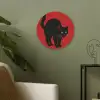 Kat - Zwart - Staart Akoestische PET Vilt - Rond klein -sfeer2