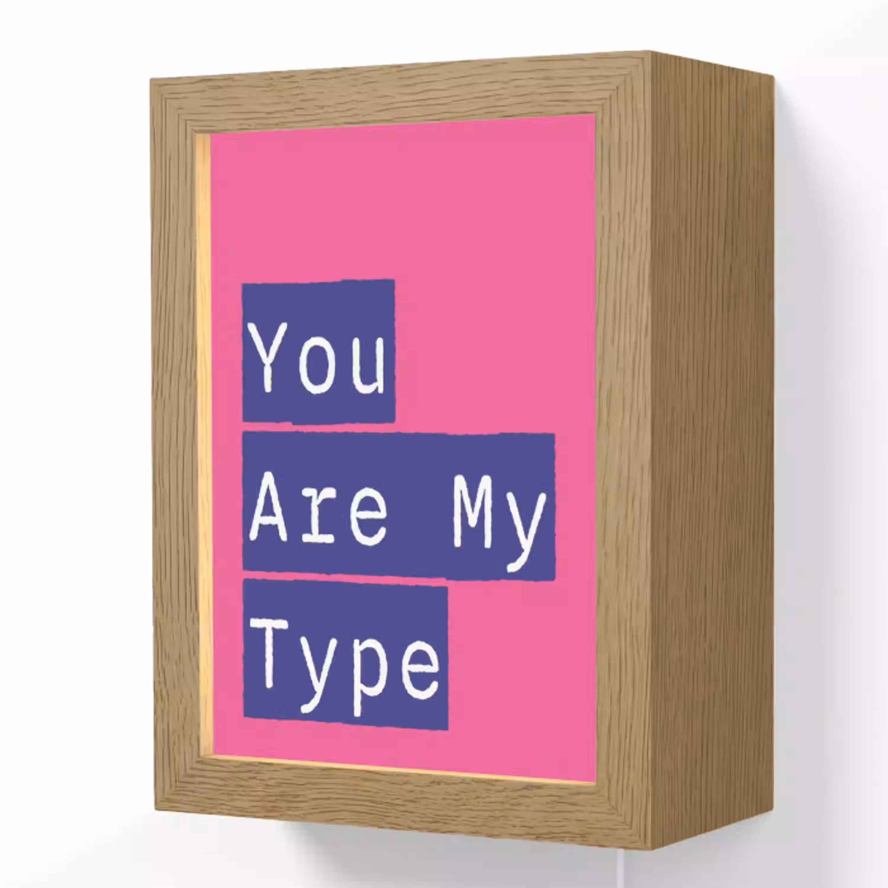Valentijn - Tekst - Love Light Box met kabel (Wandlamp) klein -3d