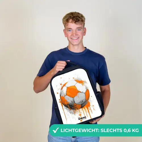 Voetbal - Verf - Oranje Rugzak - Zwart middel -sfeer7_NL