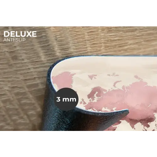 Wereldkaart - Roze - Bloemen Placemat vinyl groot -closeup