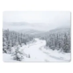 Rivier - Bevroren - Landschap - Winter muismat rubber klein -3d