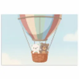 Luchtballon - Beren - Pastel poster papier klein -3d