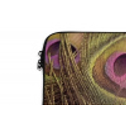 Pauw - Veren - Paars - Groen laptophoes neopreen klein -detail