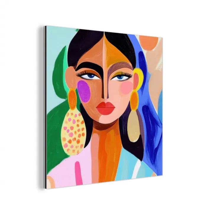 Portret - Vrouw - Modern aluminium wit klein -3d