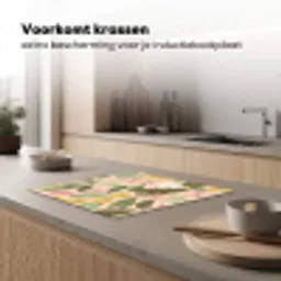Patroon - Bloemen - Kleurrijk Inductie beschermer vinyl 3mm middel -sfeer1