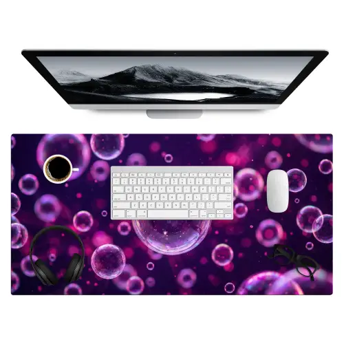 Paars - Bubbels - Schuim Muismat XXL klein -3d