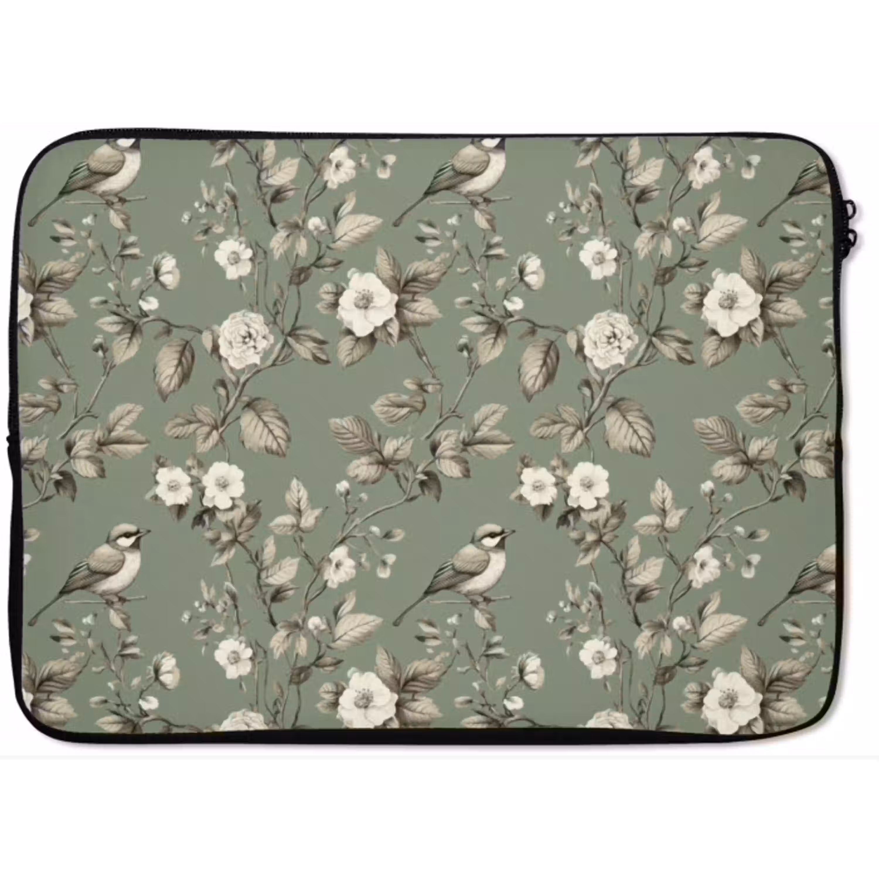 Botanisch - Vogels - Groen laptophoes neopreen klein 279 -zkaufland3dotto