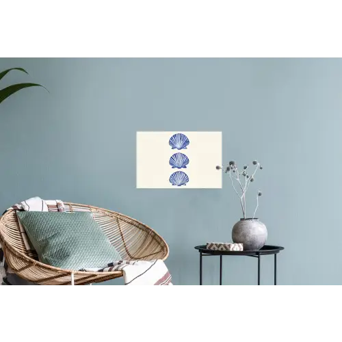 Schelpen - Blauw - Patroon Muursticker klein -plant