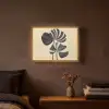 Zwart - Bladeren - Strepen - Minimalistisch Light Box met batterij (Wandlamp) middel -sfeer4