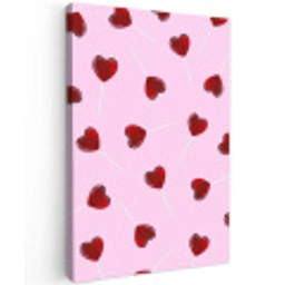 Roze - Hart - Lolly - Snoep Tuinposter op houten frame 2 cm dik middel -3d