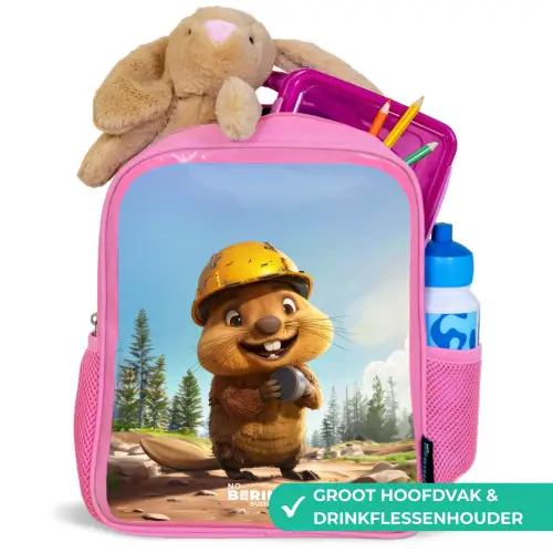 Billy Bouwhelm Kinderrugzak - Roze middel -inhoud_NL