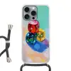 Dobbelstenen - Kleurrijk - Getallen - Stipjes Hoesje iPhone 16 Pro Max met koord klein -3d
