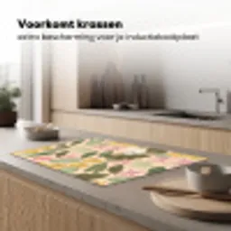 Patroon - Bloemen - Kleurrijk Inductie beschermer vinyl 3mm klein -sfeer1