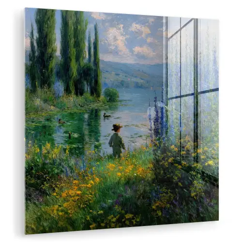 Bloemen - Meer - Bergen - Groen plexiglas 5mm klein -zzzproduct_nieuw