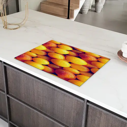 Vrucht - Waterdruppels - Oranje Inductie beschermer vinyl 3mm klein 276 -sfeer8