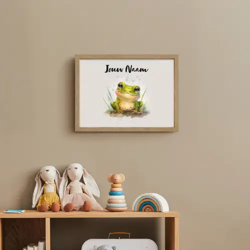 Kikker - Groen - Waterverf - Dieren - Jongen - Meisje Light Box met batterij (Wandlamp kind) middel -sfeer2_kind