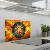 Mozaïek - Zon - Geel - Cirkel keuken achterwand spatscherm klein -3d_schuin
