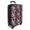 Tropisch vlinder patroon roze blauw NBS - Handbagage koffer - Kinderen Unisex middel -productfoto_3d