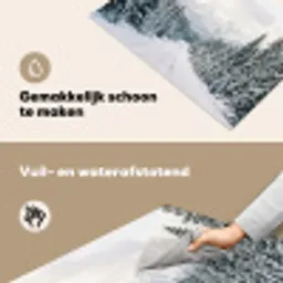 Weg - Sneeuw - Naaldbos - Winter - Avontuurlijk Inductie beschemer met haakjes klein -ky-schoon-nl